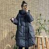 Women's Autumn And Winter Big Lapel Hooded Down Jacket Loose Solid Large Size Coat