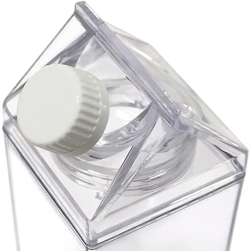 Прозрачная бутылка для воды в спортзале, пластиковая, новая, многоразовая, прозрачная, картонная коробка для молока, сока, спортивная, герметичная, для питья, для кемпинга на открытом воздухе