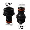 Black Brass Tap Nipple Connector 1/2" 3/4" Quick Insertion Nipple  Water Hose Fittings