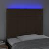 3122401 vidaXL LED Headboard Dark Brown 80x5x118-128 Cm Fabric
