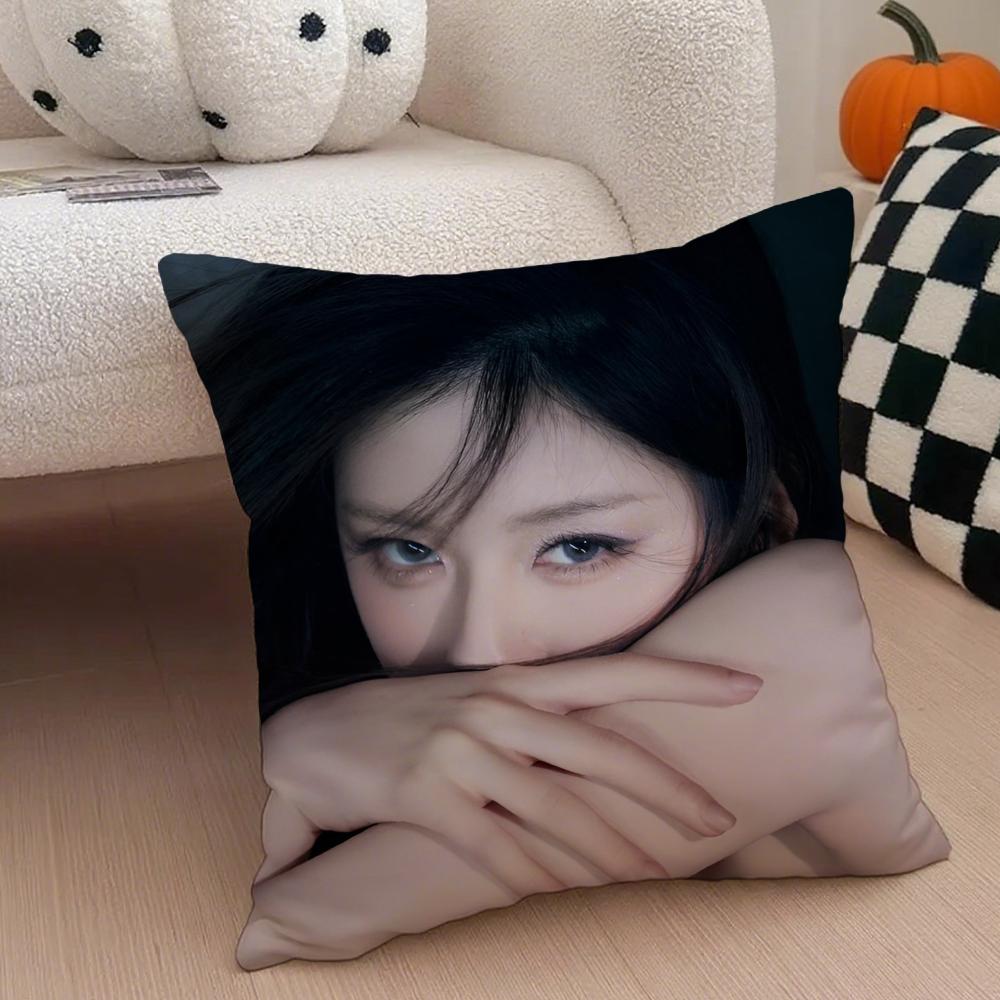 Cute Talented Chinese Beautiful Actress RRosy Cushion Cover Throw Pillow Cover Hidden Button Durable Polyester Chair Cushion