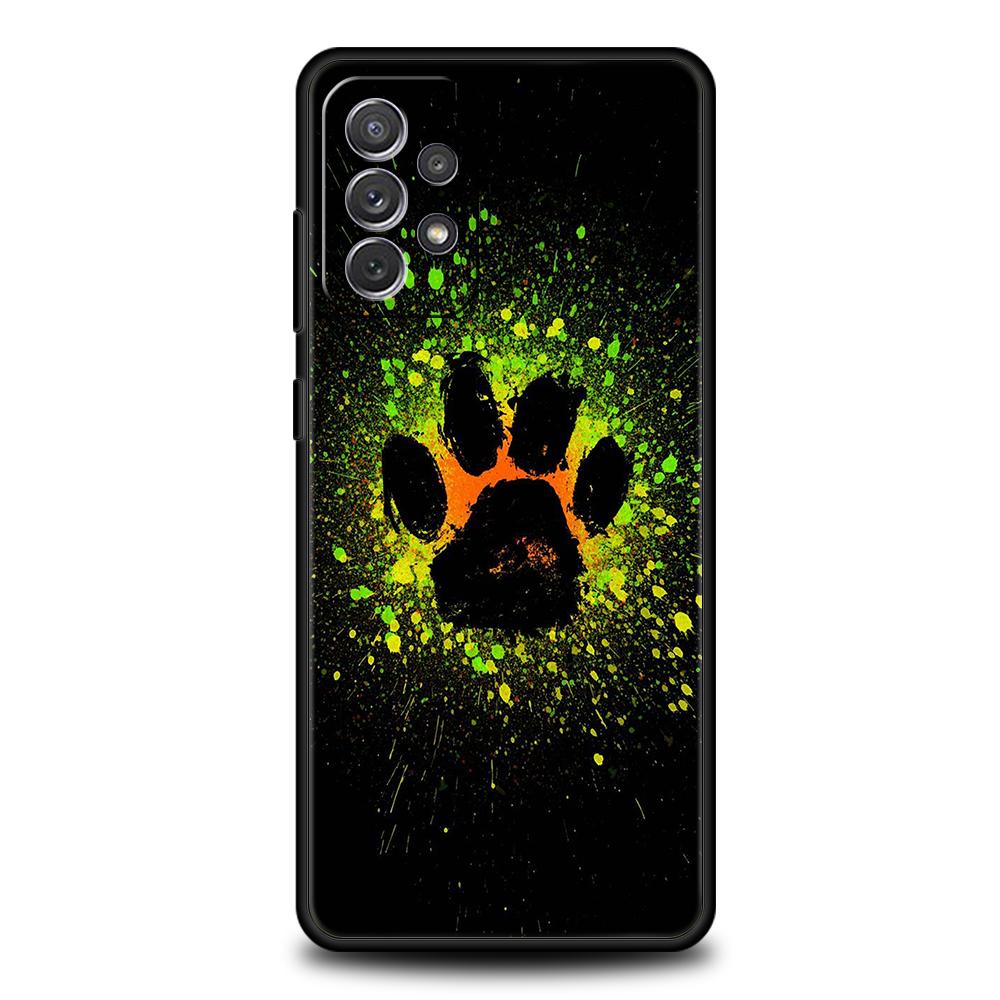 Dog Footprint Paw Cute Phone Case for Samsung Galaxy A15 A14 A25 A54 A34 A51 A71 A72 A73 A32 A52 A11 A21S A31 A41 5G Soft Shell