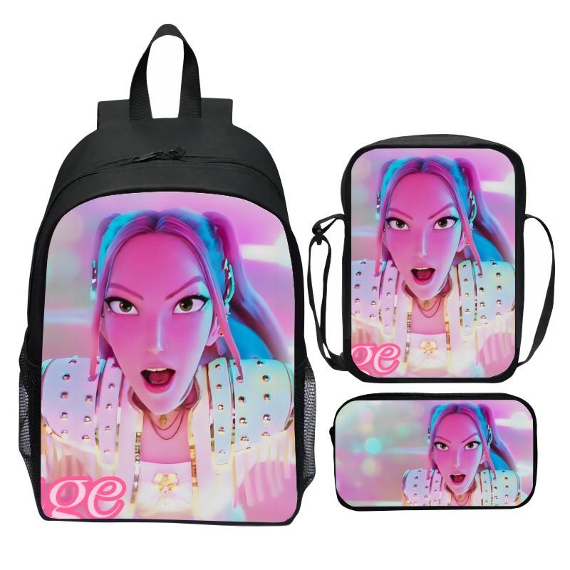Новый принт Hunter Demon Girl Group Huntrix Kpop набор из трех предметов школьный портфель мультяшный рюкзак для начальной школы для мальчиков и девочек CLE