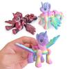 3D Printed Flying Horse Figurine Movable Joints Winged Pony Statue Stress Relief Fidget Toy Educational Animal Model Decoration Ornament