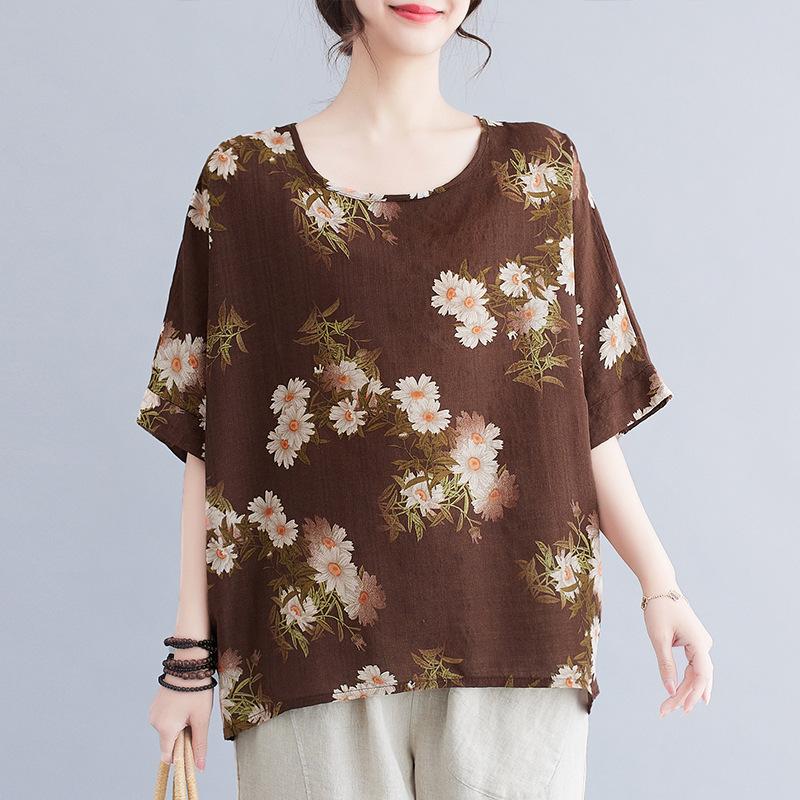 Женская летняя футболка большого размера с круглым вырезом и короткими рукавами, женский пуловер, рубашка Bata, топ для женщин