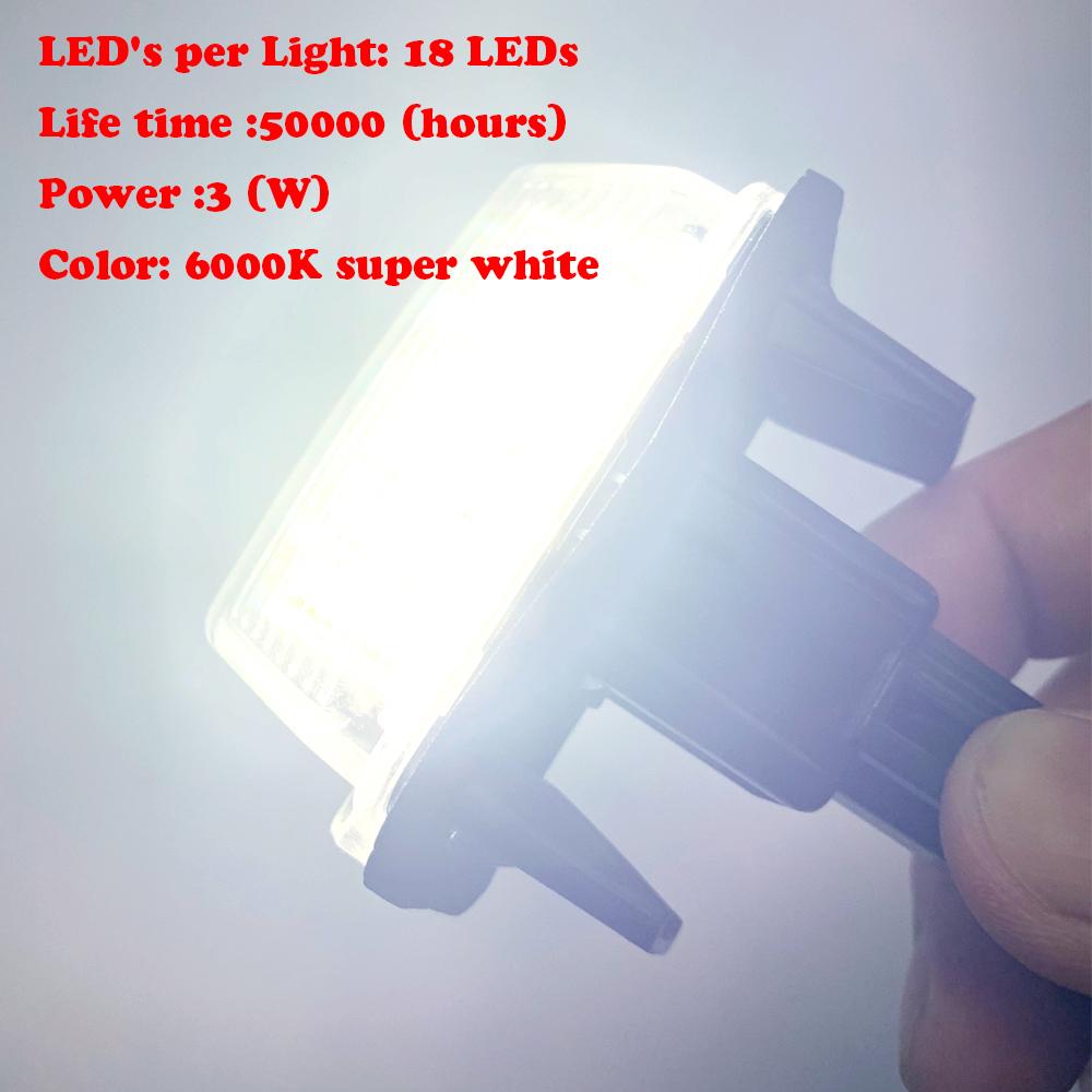 Автомобильные светодиодные фонари номерного знака для Toyota Camry 50, светодиодный номер, подходящий для Peugeot Citroen 206 306 307 406 407 C3 для Yaris