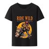 Ride Wild  Graphic  T-shirt for  Men  Top  Casua Vintage T Shirts  Short-sleev Harajuku  Street Fashion Camisa Men Clothing