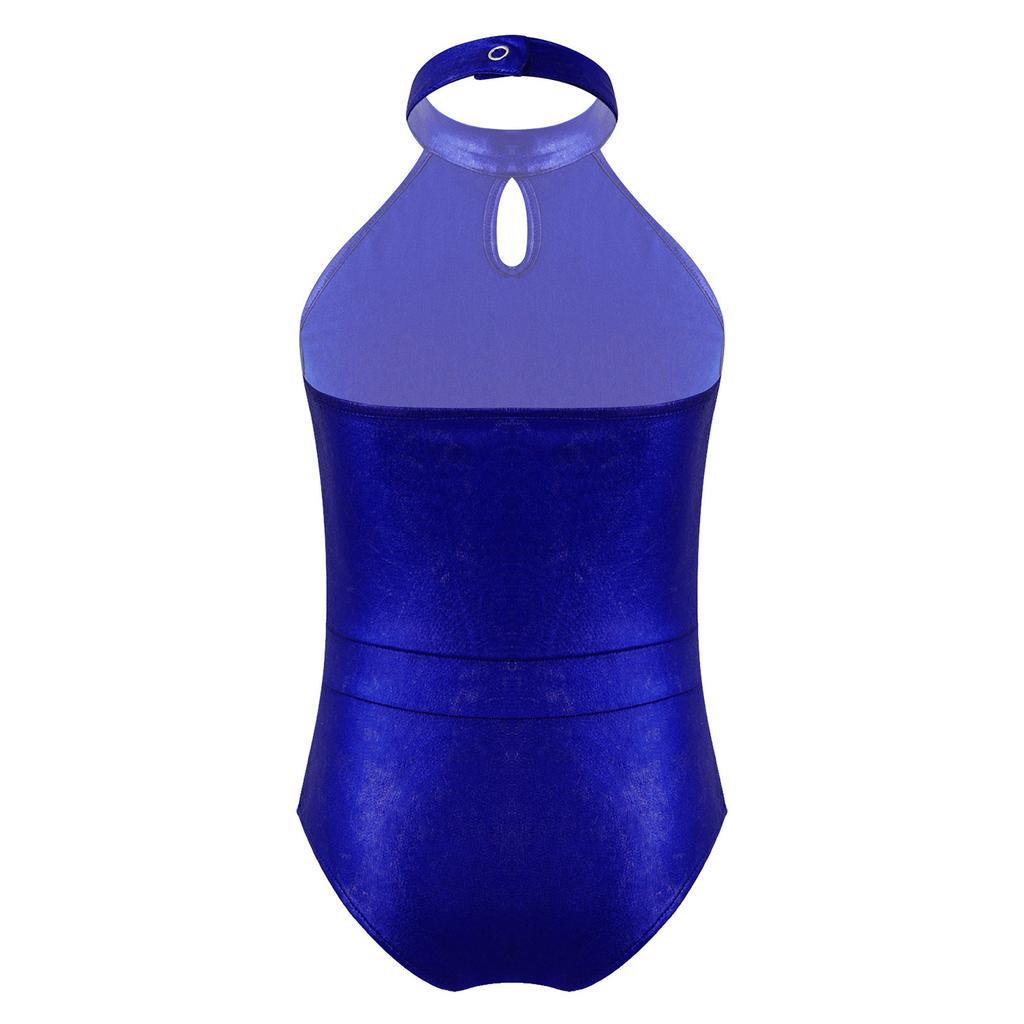 Детский купальник без рукавов с блестящими пайетками, с открытой спиной, профессиональный для балета и гимнастики, танцевальная одежда для девочек, детский танцевальный комбинезон