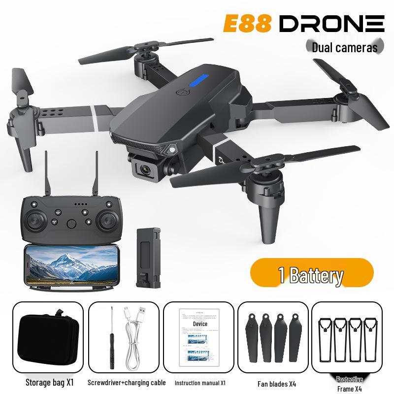 Дрон E88PRO 2025 с двойной камерой: Квадрокоптер фиксированной высоты с дистанционным управлением для аэрофотосъемки