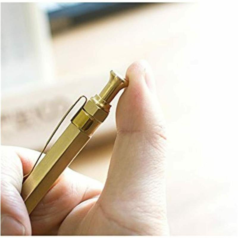 Прочная твердая латунная ручка с шестью гранями Компактная портативная шариковая ручка с зажимом Офисные школьные принадлежности