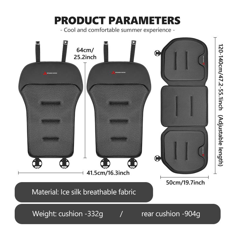 dnsh2 For Mitsubishi Car Seat Cover Ice Silk Seat Waist Cushion Covers Auto Seats Protection Pad Outlander Pajero Sport Lancer EX ASX