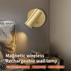 Светодиодный настенный светильник с USB-зарядкой, без проводов, без сверления, магнитный спот, сенсорный переключатель, регулируемая яркость, 3 цвета, вращение на 360°, прикроватная лампа
