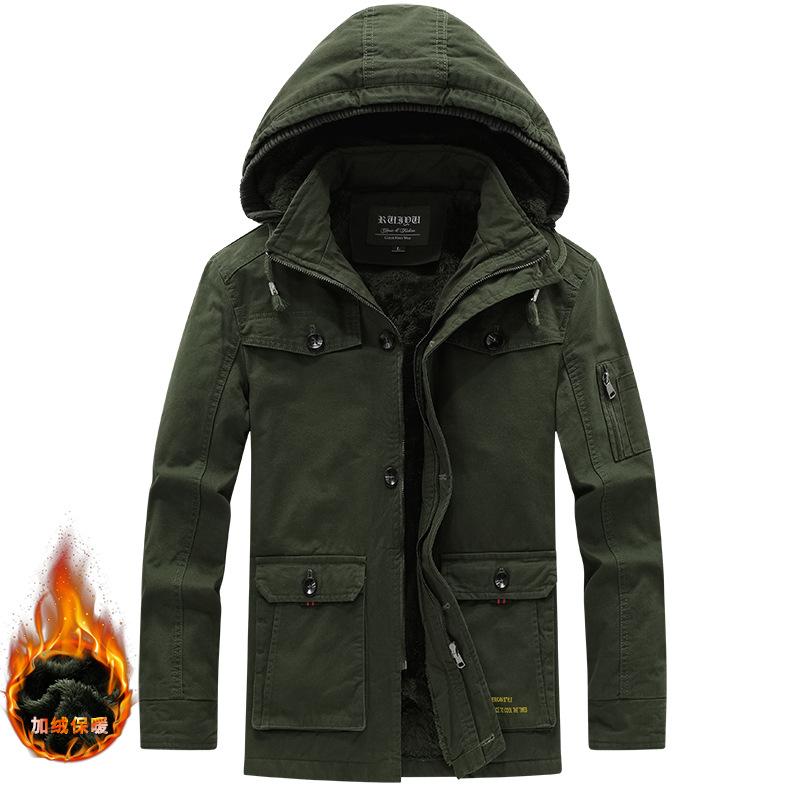 Зимняя куртка Мужская хлопковая повседневная ветровка средней длины средней длины