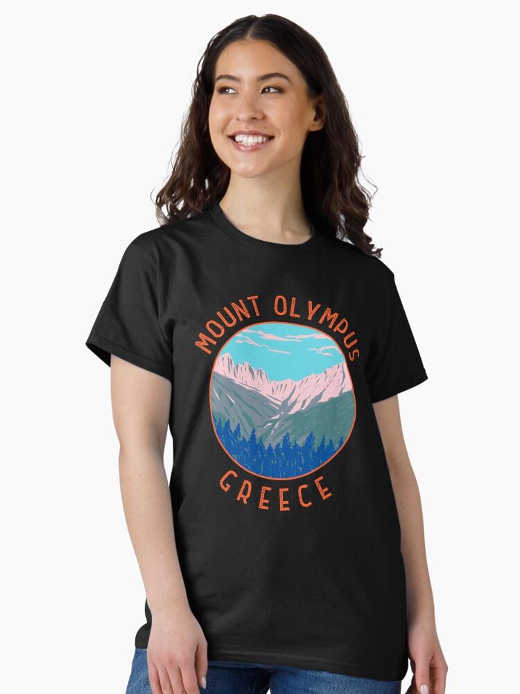 Europe Mount Olympus Greece Retro Distressed Circle Classic T-Shirt