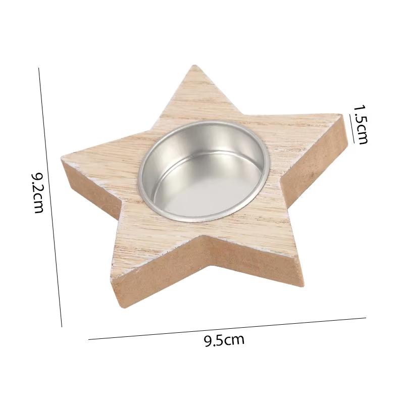 Wooden Xmas Snowflake Candlestick Christmas Tree Shape Candle Holder for Home Decoration 2026 Navidad Kerst Noel New Year Decor