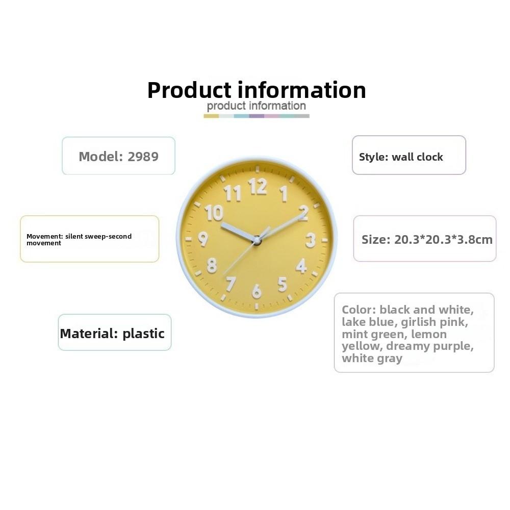 Настенные 3D Цифровые Настенные Часы 8-дюймовые Круглые Часы Офисное Украшение Бесшумные Часы Дом