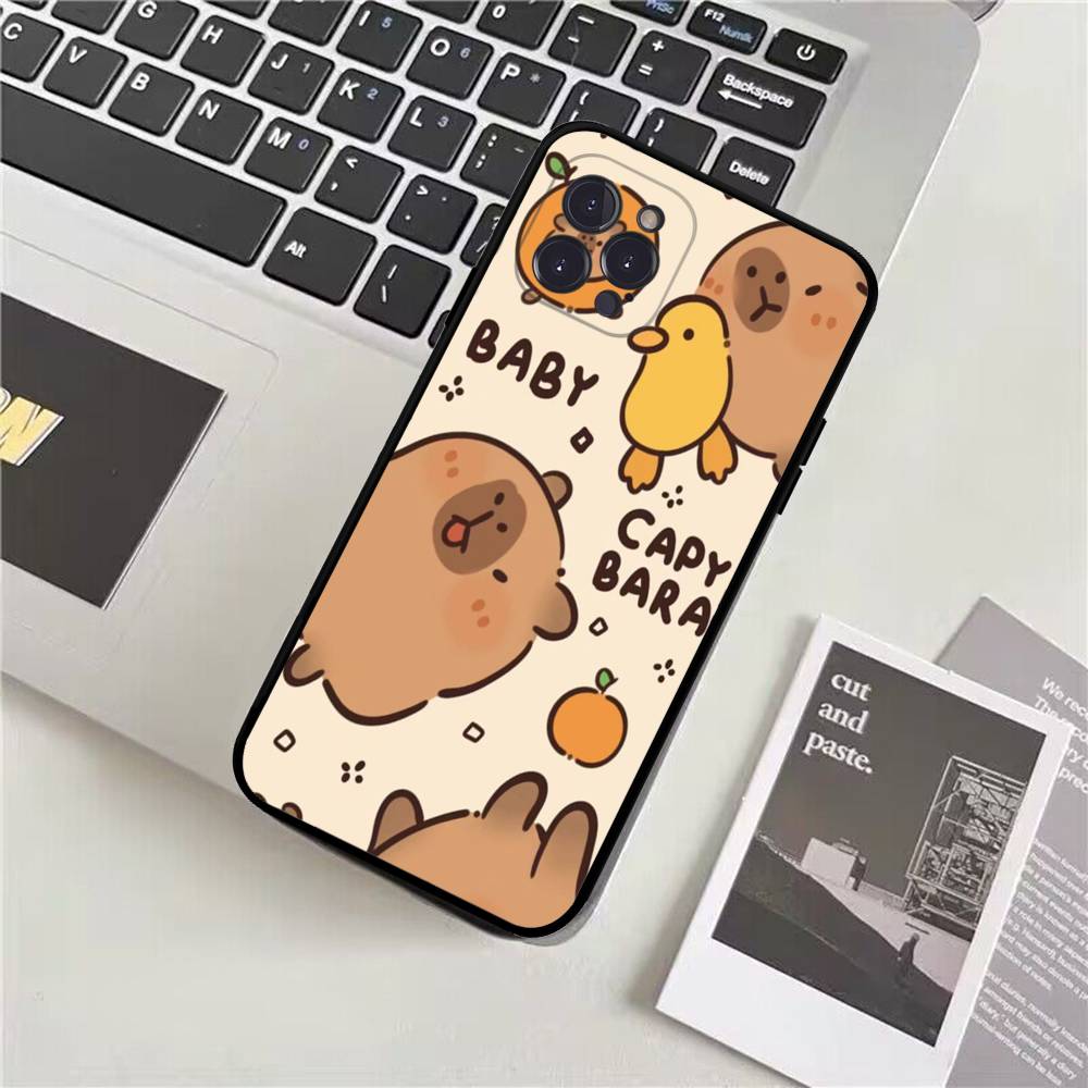 Мультяшный чехол для телефона с капибарой для iPhone 17 16 15 14 11 12 13 Mini Pro XS Max Plus Funda Shell