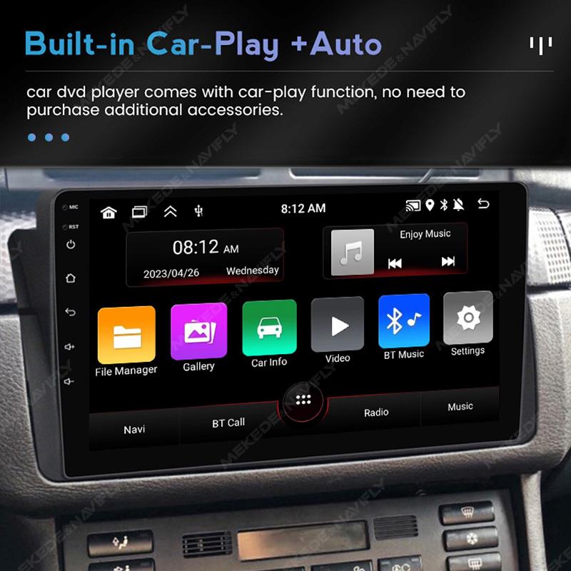 Navifly RDS 2din Android автомобильное радио для BMW E46 Coupe M3 316i 318i 1998-2006 мультимедийный плеер навигация GPS BT стерео головное устройство