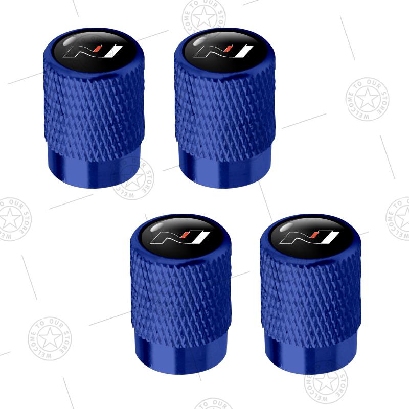 4pcs N Line Logo Car Wheel Tire Valve Caps Air Stem Aluminum Accessories For Hyundai Tuscani I30 Elantra Santa Fe Sonata Tucson KK5