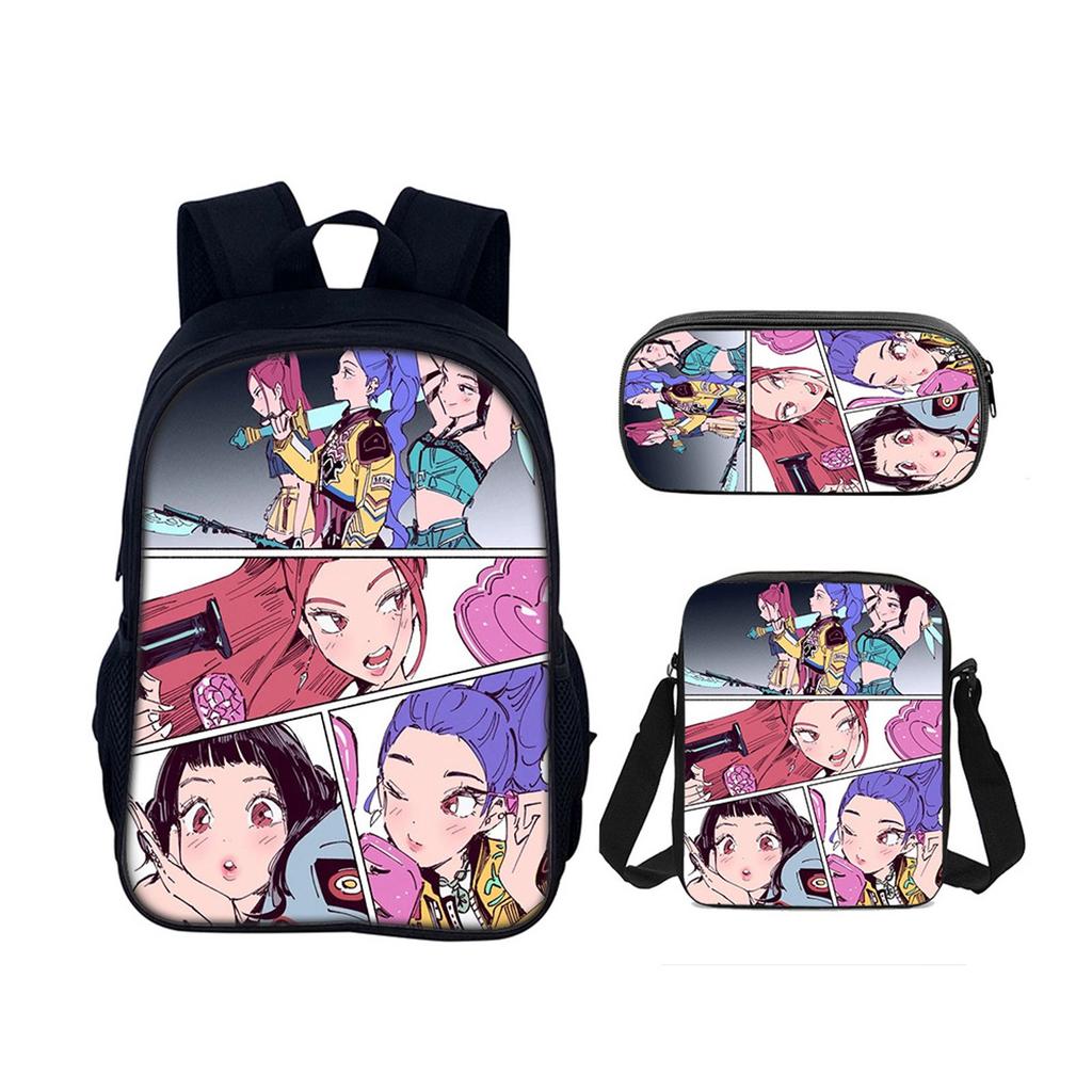Backpack Cartoon Devil Anime Lightweight Travel Casual Backpack Laptop Bag School Bag Three-piece Set