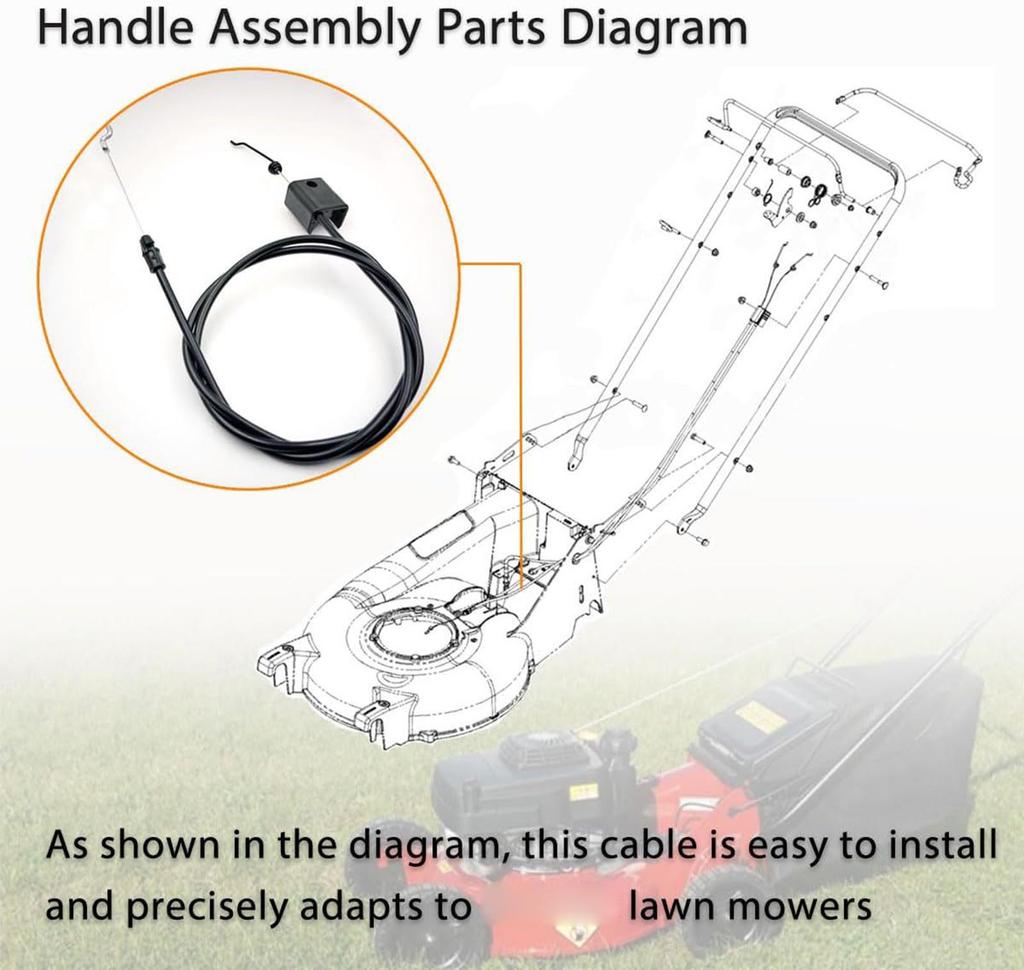 Прочный стальной сменный трос для газонокосилок Сверхпрочная конструкция обеспечивает долговечность
