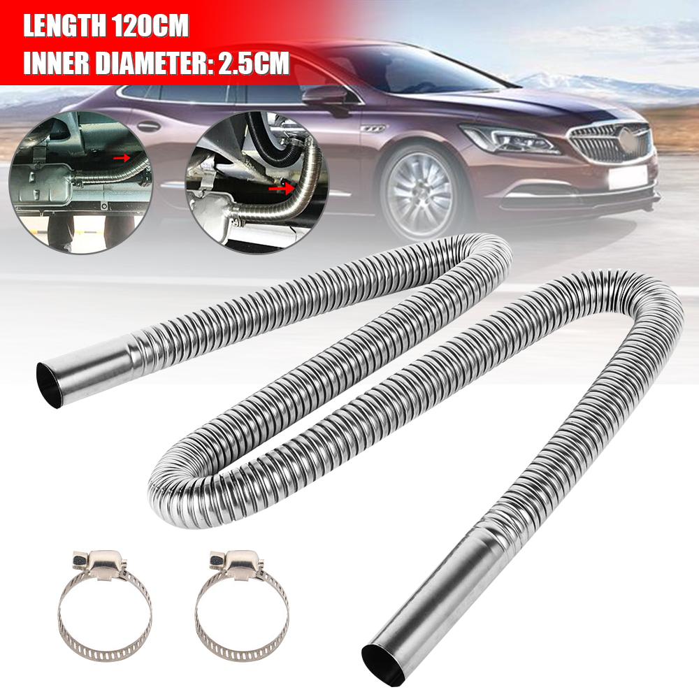 120/200CM Air Diesel Parking Heater Stainless Steel Exhaust Pipe Tube Gas Vent Hose Car Truck VAN with 2 Exhaust Clamp