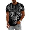 Vintage Horror 3d Skull Print Men's T-shirt Summer Classic Casual O Neck Short Sleeve Fashion Loose Oversized Tops Tee Shirt Men