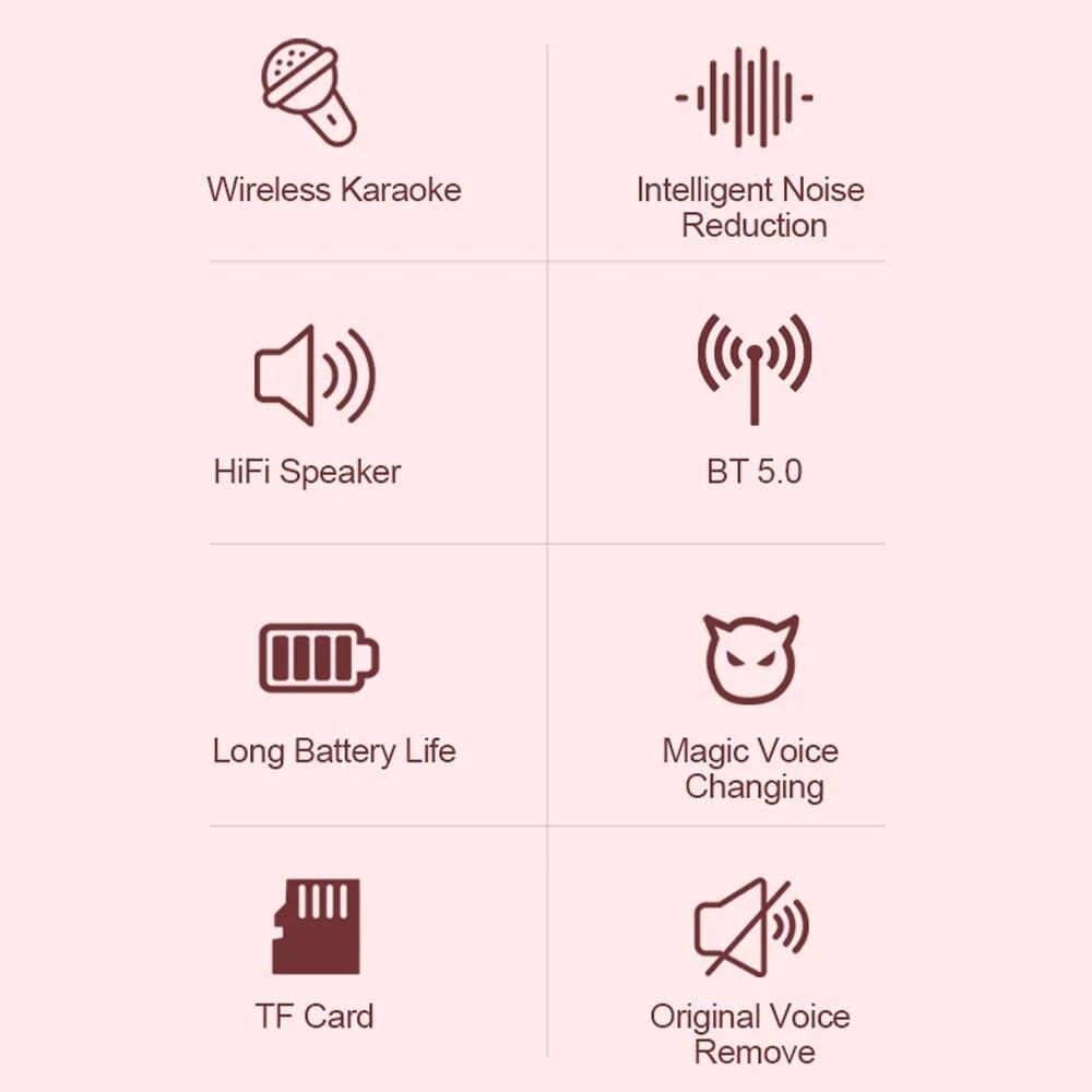 Портативный караоке-микрофон Bluetooth-динамик KTV двойной микрофонный дуэт игрушки для взрослых и детей, подходит для семейных вечеринок для пения