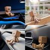 Sets Shaking Feet Woodens Doll with 12Pcs Magnetic Expressions, Handmade Shaking Wooden Man Car Dashboard Decoration