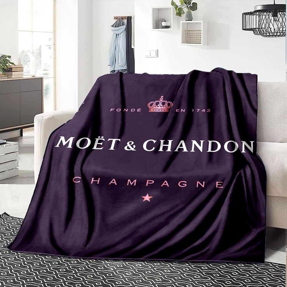 Moët & Chandon Themed Blanket, Warm Coziness Couch Sofa Bed Blanket Home Decor