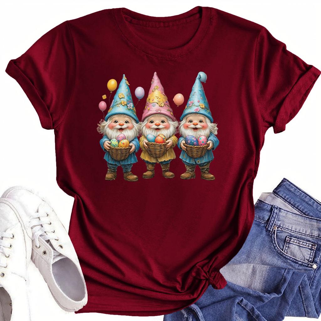 Женская повседневная футболка с круглым вырезом и короткими рукавами с принтом