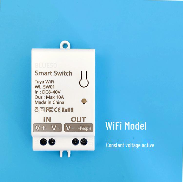 Умный коммутатор Tuya WiFi: Постоянное напряжение 12 В/24 В с WiFi и пультом дистанционного управления 433 для управления дверным замком или освещением