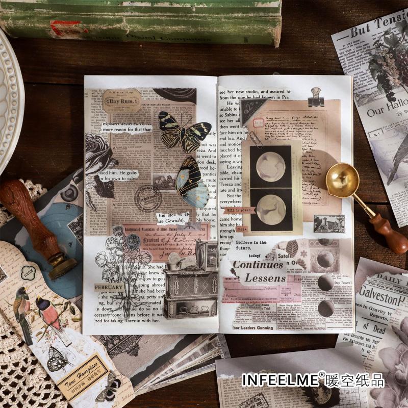 24 шт. Ретро Эстетичный Коллаж Декоративная Бумага Винтажный Junk Journal Поделки DIY Фон Материалы