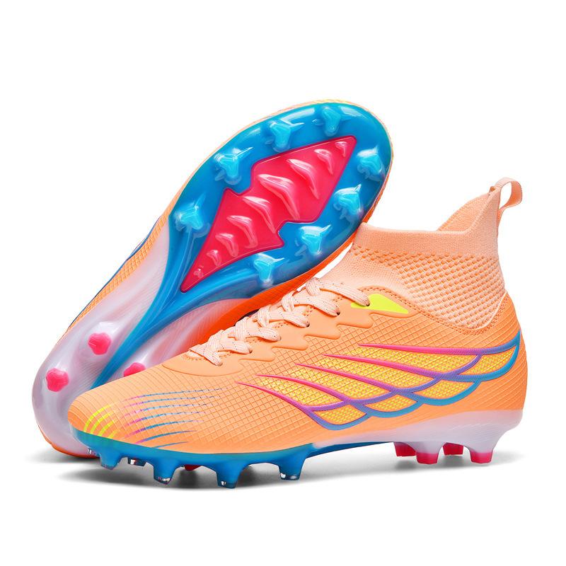 Youth Training Shoes Men'S High Top Football Shoes Large Size Sports Grass Outdoor Spike Competition
