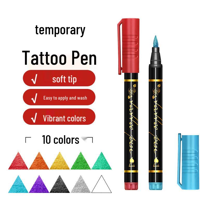 Хэллоуинская ручка-временная татуировка для начинающих - Легко смываемый маркер для кожи для боди-арта