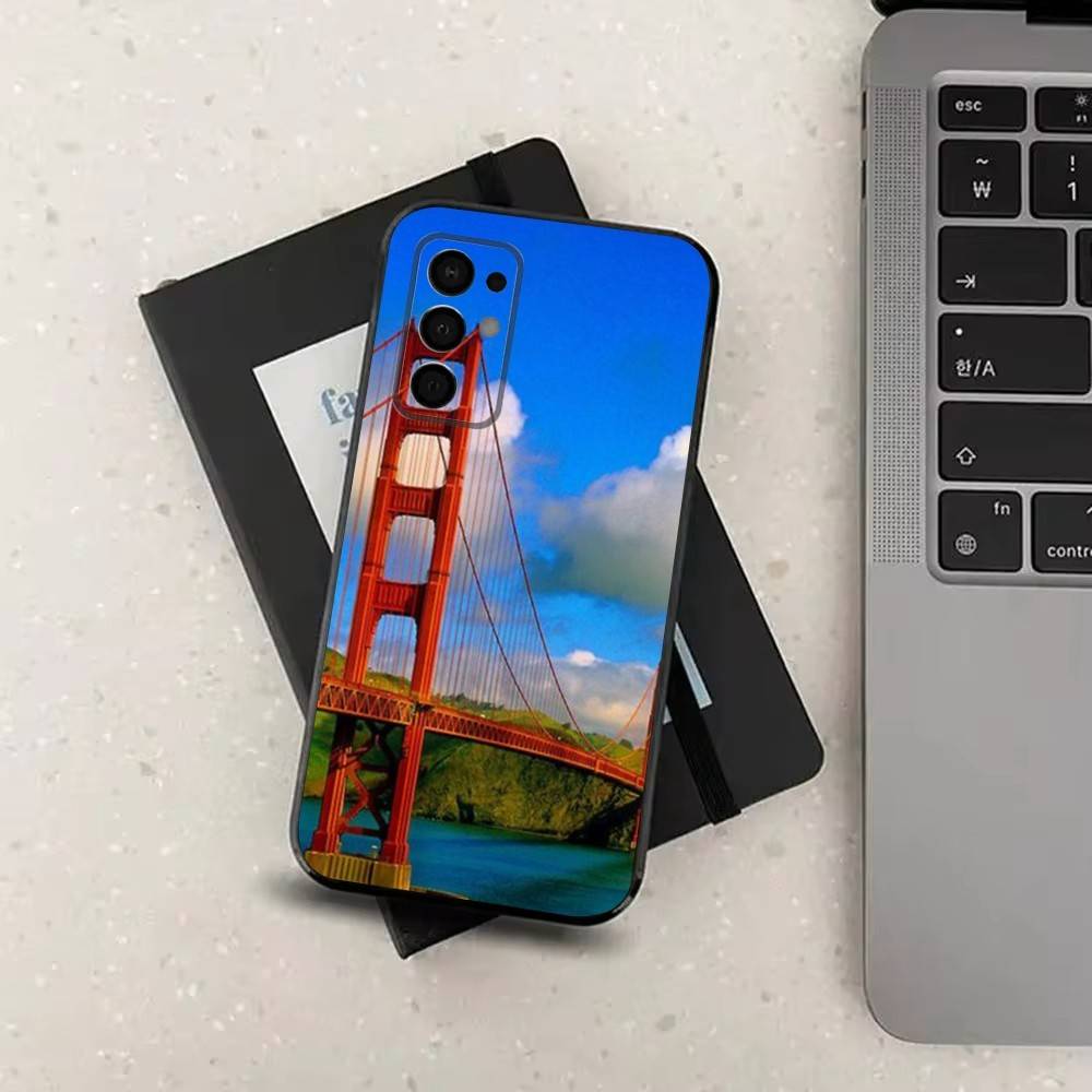Чехол для телефона 'Мост Золотые Ворота' для Samsung Galaxy A73, 31, 32, 72, 41, 53, 52, 71, 22, 5G, Note, J7, 8, 9 Мягкий черный силиконовый чехол