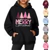 Women's Round Neck Long Sleeve Christmas Print Top Hoodie
