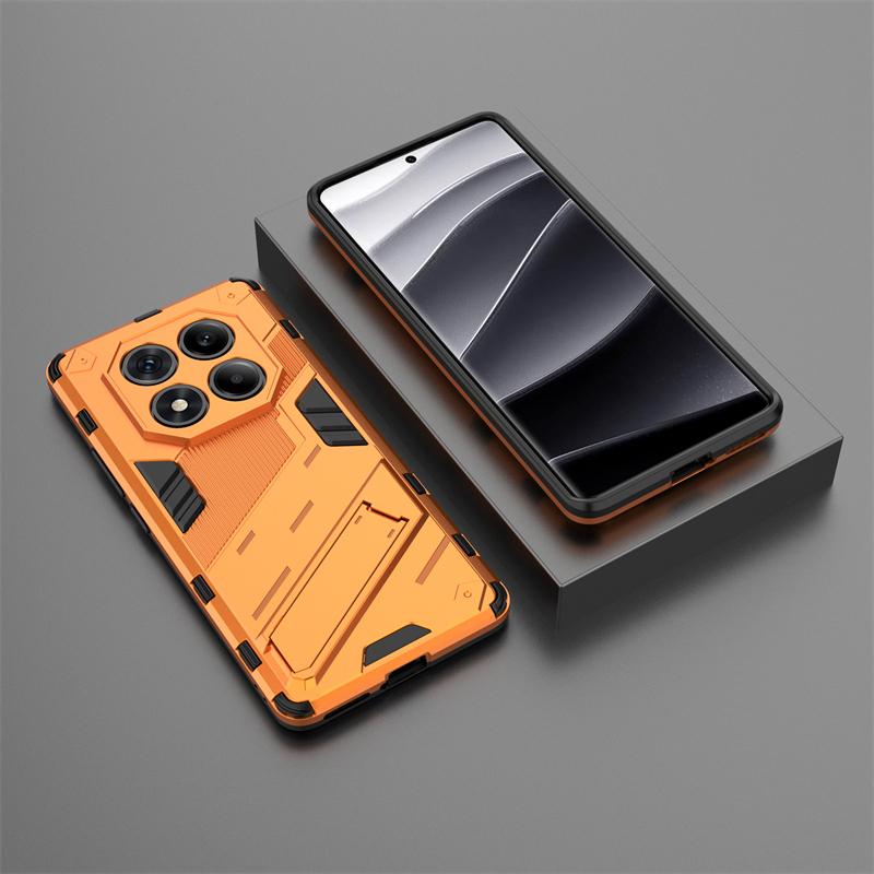 Punk Bracket Phone Case For Xiaomi Redmi Note 14 4G Global Case Shockproof For Redmi Note 14 Pro 4G Funda Back Cover
