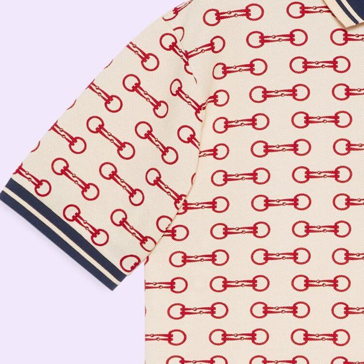 Gucci Мужская рубашка-поло FW22 Кремовый 717391-XJEWA-9376