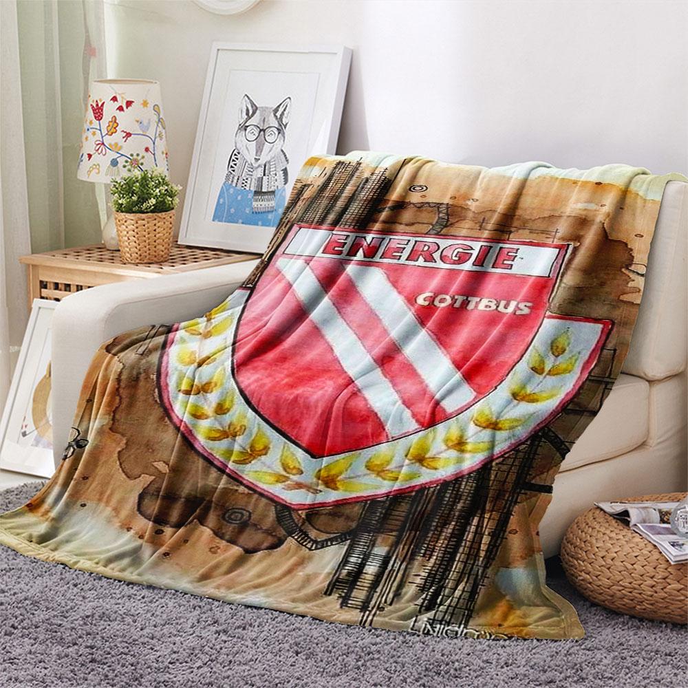 1PC FC Energie Cottbus Patterned Flannel Blanket Suitable For All Seasons for Home Decor Warmth and Comfort Gifts Holiday Present