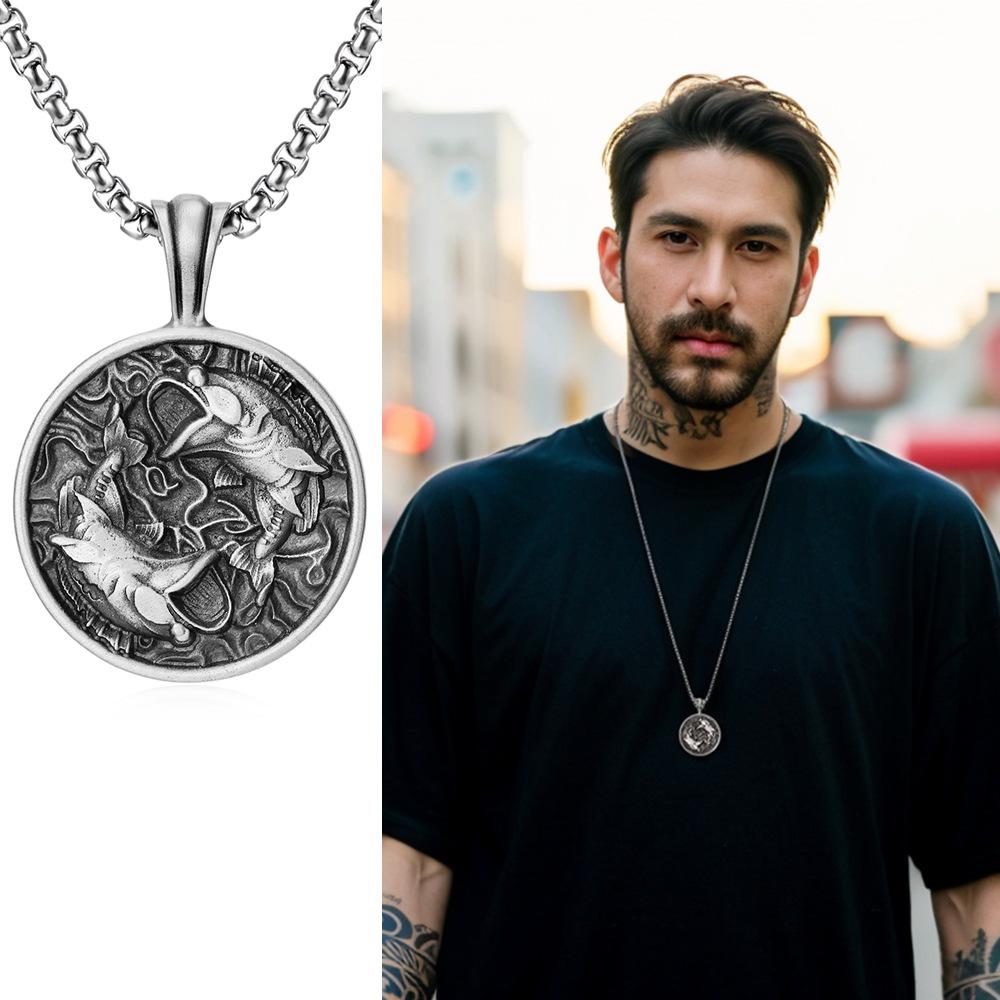 Vintage Wishing Koi Pendant, Good Luck Amulet for Men and Women, Japanese Carp Necklace, Valentine's Day Gift, Couple Necklace.