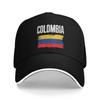 Vintage Colombia Flag Golf Cap Unisex Headwear  Outdoor Travel Adjustable Fit Sun Caps