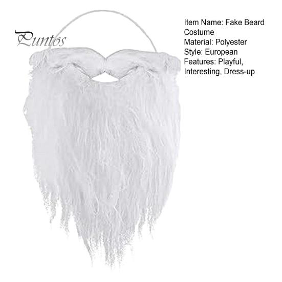 Santa Beard Costume White Fake Beard Christmas Santa Claus Gnome Cosplay Beard Party Dress-up Accessory for Adults And Teens