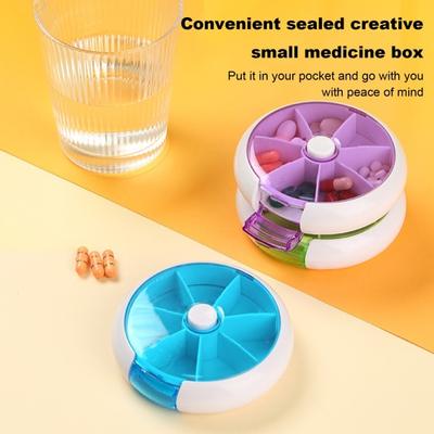 Портативная еженедельная коробка для таблеток, 7 отделений, пыленепроницаемая, влагостойкая, поворотная прозрачная крышка, карманный размер, деловая поездка, путешествия на открытом воздухе