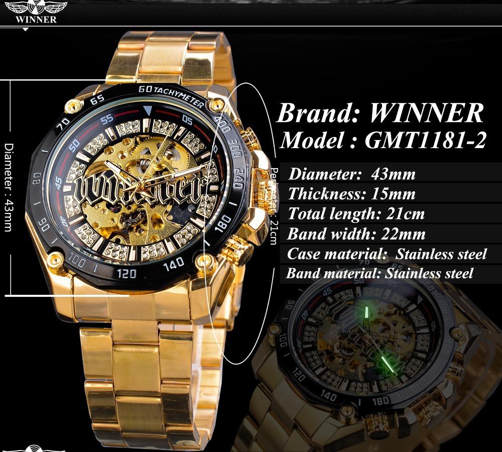 WINNER  Fashion and Leisure Hollow Mechanical Movement Automatic Mechanical Watch