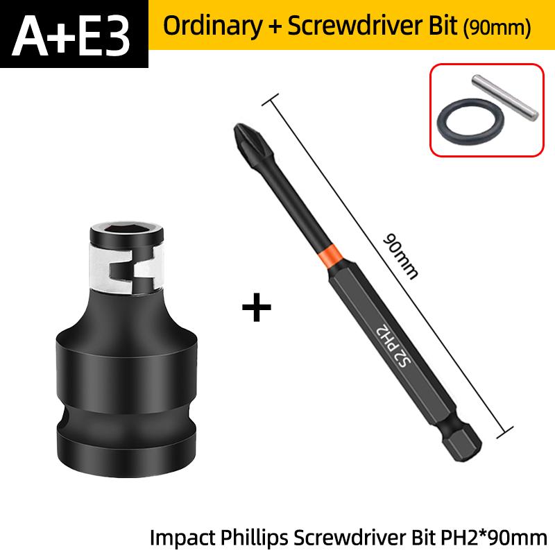 Биты для отвертки Phillips PH2 с крестообразным шлицем, магнитный ручной инструмент 50/100/150 мм, адаптер-конвертер для квадратного ключа 1/2” на шестигранный ключ 1/4”