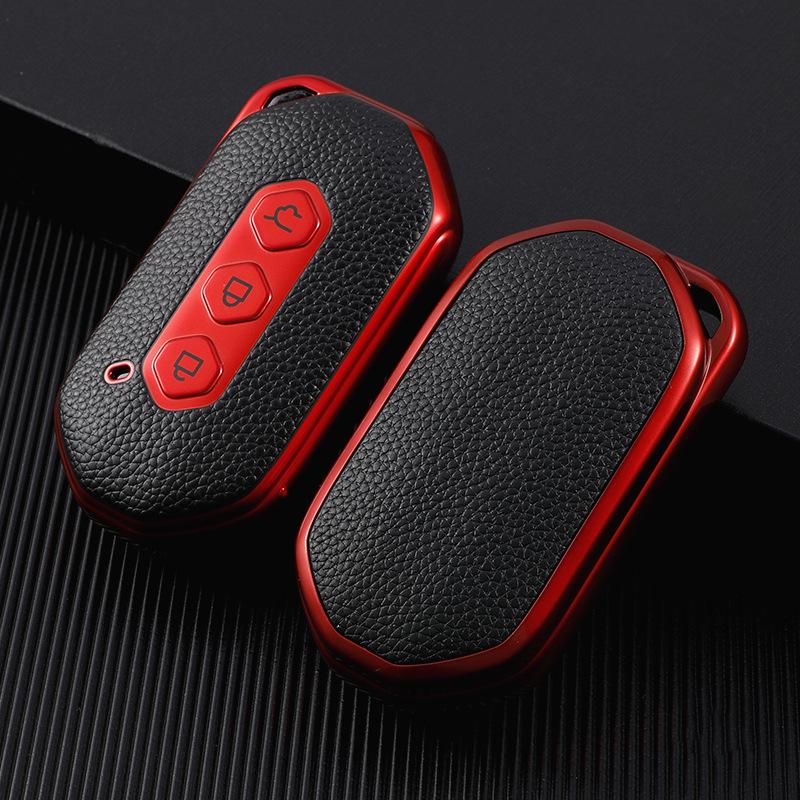 Wuling Capgemini Key Cover - Premium Leather Texture Smart Remote Protection for Men & Women