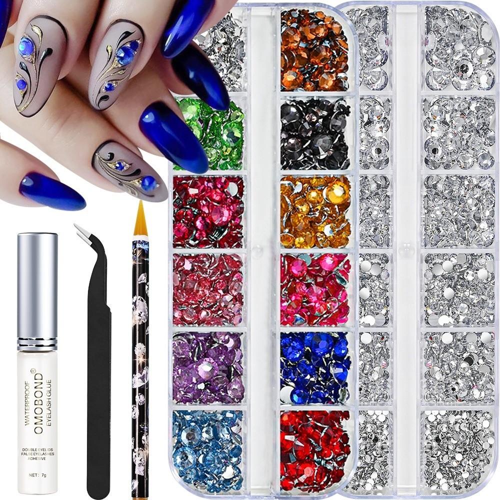 Multicolor Resin Rhinestone Kit DIY Decoration Glitter Finish Flatback Gems 3D Diamond Art Diamond Art for Glasses Decoration