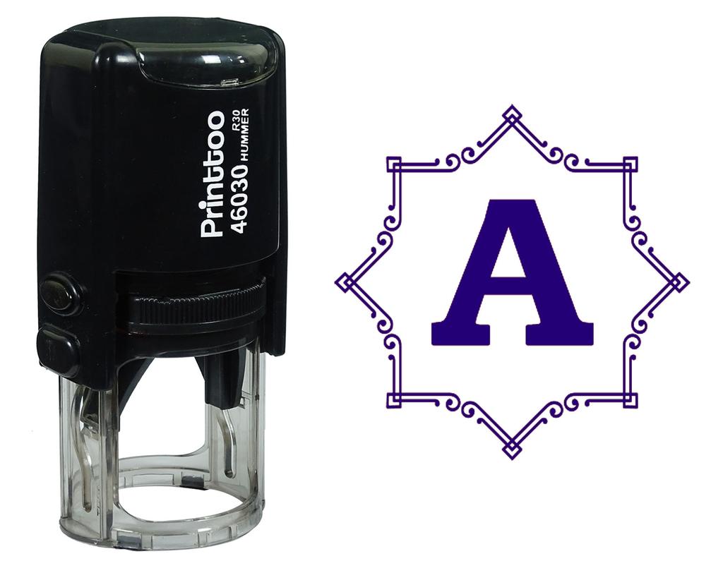 Printtoo Octagon Celtic Swirl Frame Alphabet A Monogram Self Inking Rubber Stamp Office