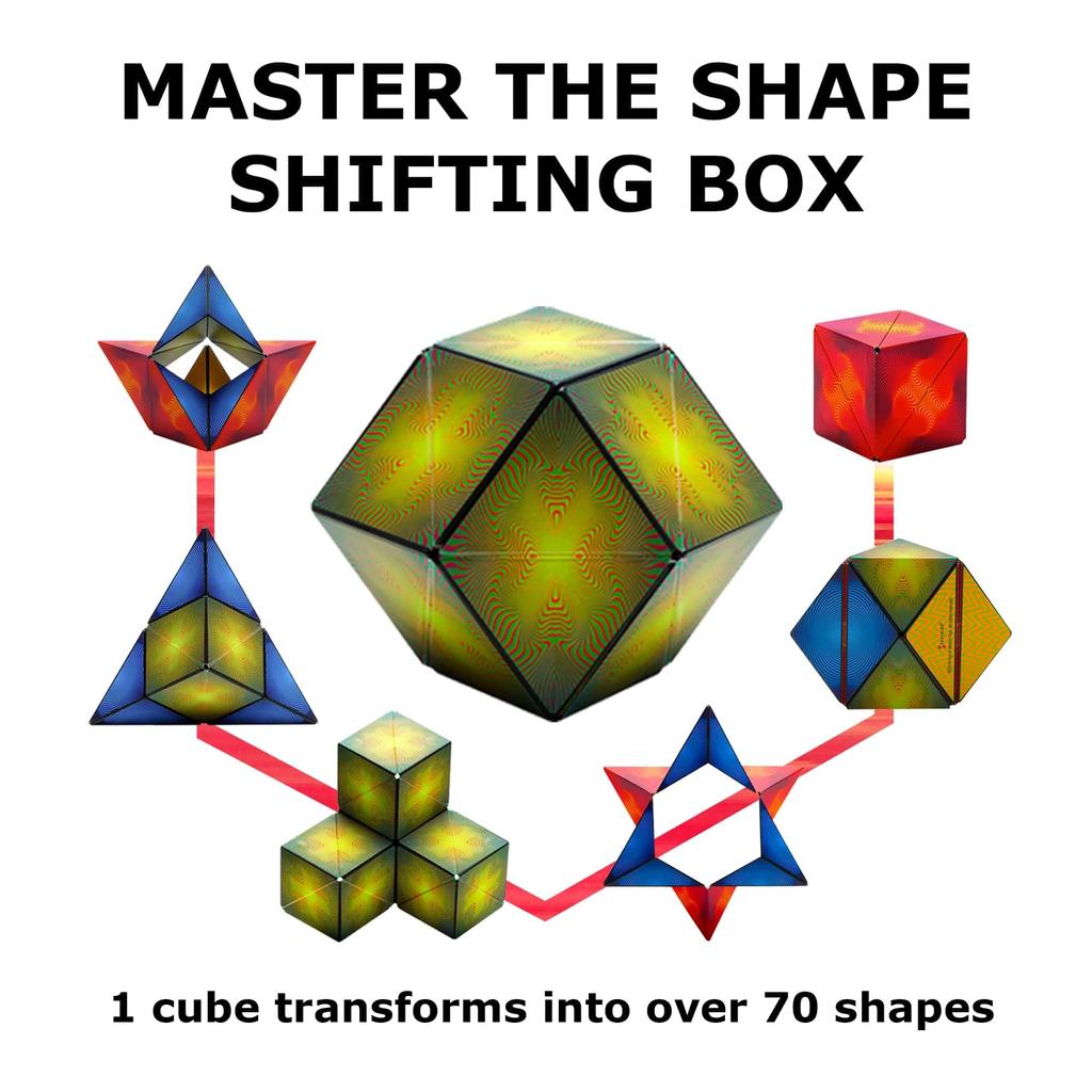 SHASHIBO Shape-Shift Box — отмеченный наградами запатентованный кубик-фиджет с 36 редкоземельными магнитами — трансформируется в более чем 70 форм
